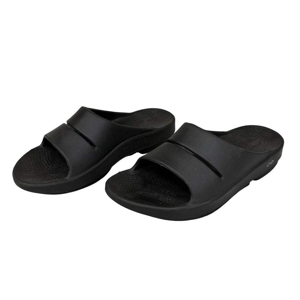 Oofos Mens Slide Sandals OOahh Recovery Black 11 Comfort Waterproof Footwear